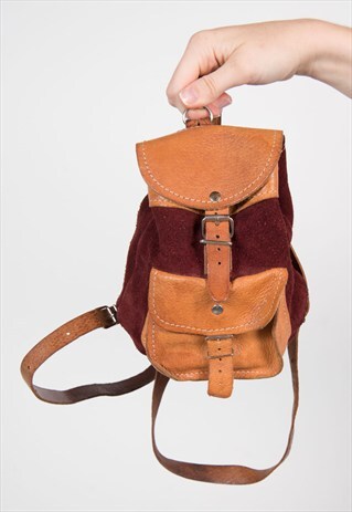 VINTAGE SUEDE MINI RUCKSACK BACKPACK