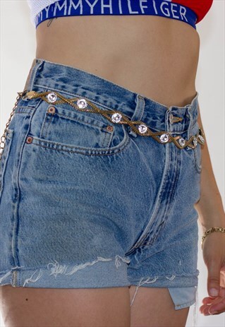 RETRO 80'S GOLD DIAMANTE BELT