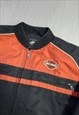 00'S VINTAGE BOMBER RACER JACKET BLACK ORANGE 