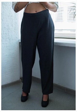VINTAGE 80'S GREY HIGH WAISTED TROUSERS