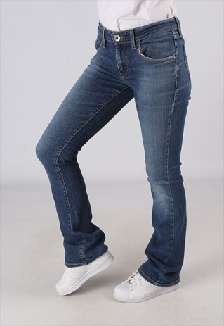 VINTAGE LEVIS 518 SUPERLOW BOOTCUT FLARE JEANS UK 8 (DLAU)