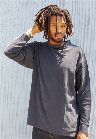 90S CLASSIC SPORTSWEAR FADED BLACK PIQUE LONG SLEEVE TEE