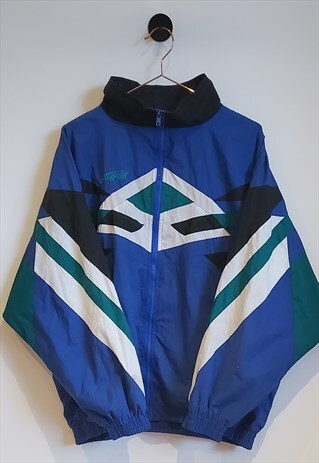 VINTAGE 80S CRAZY PATTERN WINDBREAKER JACKET SIZE L