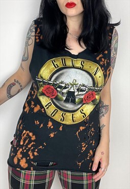 Reworked acid Wash Guns n roses distressed band Shirt