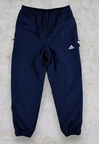 Vintage Adidas Tracksuit Bottoms Navy Blue Track Pants Mens 