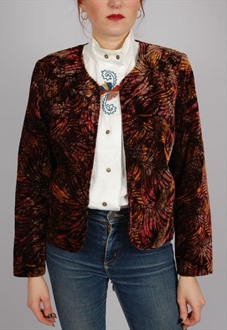 VINTAGE 80S CROPPED VELVET JACKET