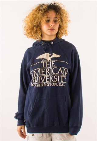 VINTAGE 90S NAVY CHAMPION HOODIE PULLOVER