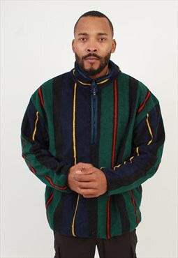 Men's Vintage IZOD Striped Multi Quarter Zip Fleece