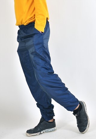 VINTAGE SHELL JOGGERS IN BLUE