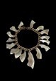 Vintage 80's Gold Metal Cream Shell Charm Pendant Bracelet