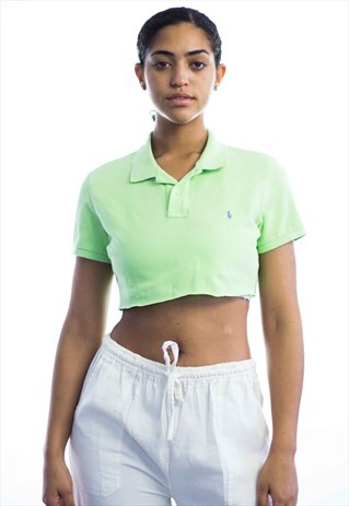 VINTAGE POLO RALPH LAUREN CROP TOP LOGO REWORKED 90S XL 4.7