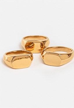 Gold filled waterproof signet ring