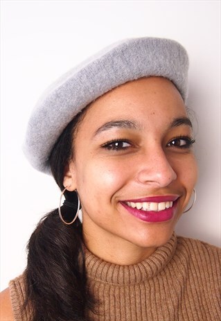GREY WOOL BERET