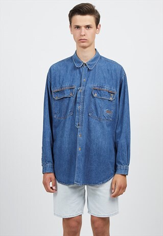 VINTAGE BLUE CAMEL LONG SLEEVE DENIM SHIRT