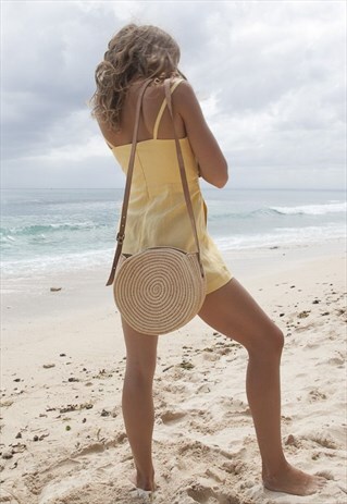 MILA ROUND RAFFIA BAG