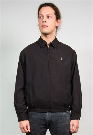 POLO RALPH LAUREN BLACK HARRINGTON JACKET BOMBER