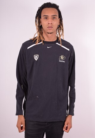 NIKE MENS VINTAGE FLEECE JUMPER LARGE BLACK 90S