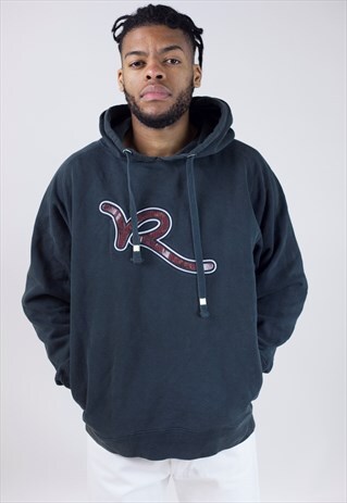 VINTAGE 90S ROCAWEAR BLACK/GREY HOODIE