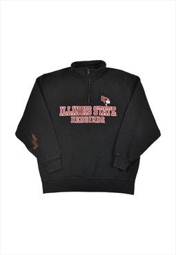 Vintage Illinois State Redbirds 1/4 Zip Sweatshirt Black L