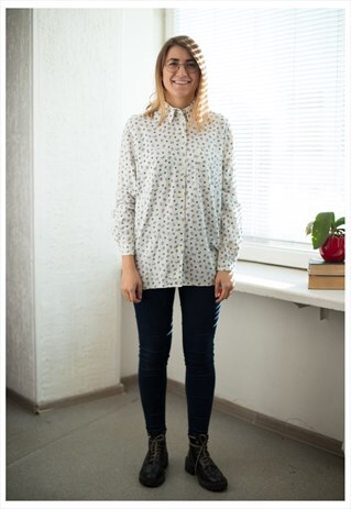 VINTAGE 70'S WHITE SOFT PAISLEY SHIRT