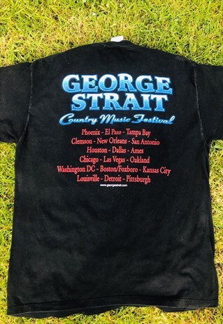 VINTAGE GEORGE STRAIT BAND CONCERT WORN-IN BLACK T-SHIRT
