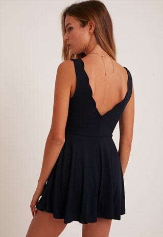 SUBDUED BLUE V-NECK PLAYSUIT