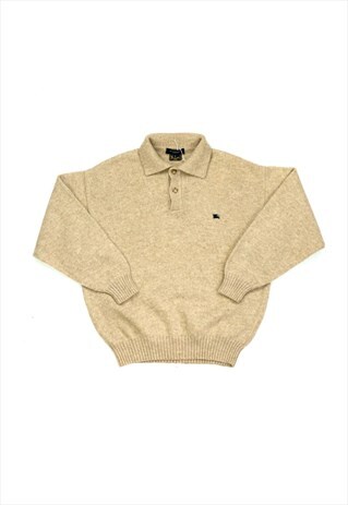 Vintage 90s Burberry Collared Knit Jumper 