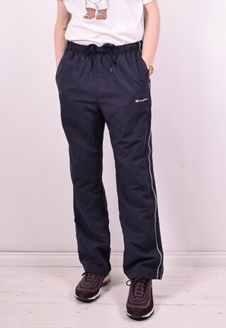 CHAMPION MENS VINTAGE TRACKSUIT TROUSERS W32 L32 BLUE 90'S