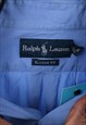 VINTAGE MENS RALPH LAUREN BLUE SHORT SLEEVE SHIRT