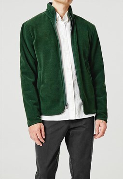 Essential Polar Full Zip Fleece Coat Jacket - Forrest Green
