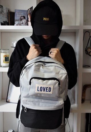 UNISEX SKATER BACKPACK LOVED SLOGAN RUCKSACK SCHOOL BAG