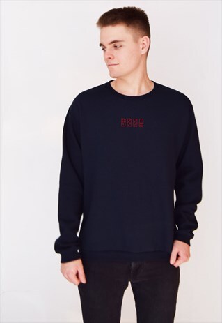 NAVY DOMINO (RED) SWEATSHIRT