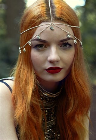 SILVER HEADCHAIN, HEADCHAIN, FESTIVAL HAIR, BOHO HAIR