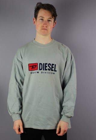 VINTAGE DIESEL SWEATSHIRT IN BLUE WITH PRINTING
