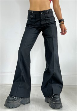 Vintage 90s Cop Copine Trousers Wide Leg Smart Y2k Grunge