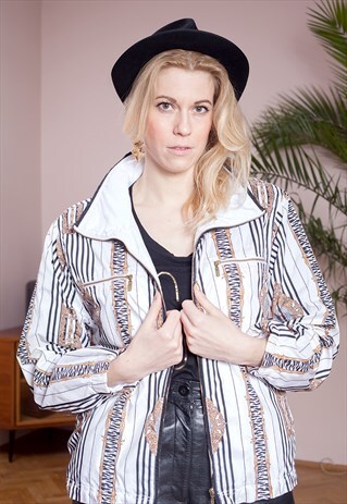 VINTAGE ABSTRACT PRINT WINDBREAKER FROM THE 90S