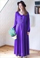Bright purple long sleeve maxi dress