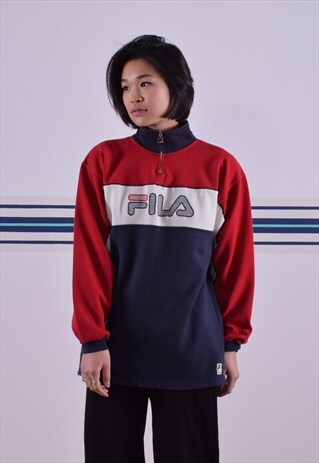 1/4 ZIPPED EMBROIDERED FILA SWEATSHIRT