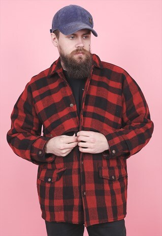 VINTAGE PIONEER HEAVY WOOL CHECK JACKET /R5035