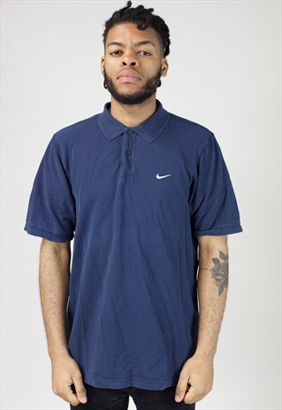 VINTAGE 90'S NIKE NAVY POLO SHIRT