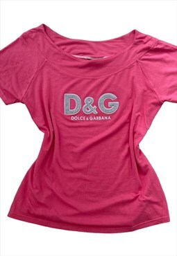 Vintage Y2k Dolce & Gabbana T-Shirt Top Pink