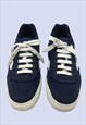 CLASSICS NAVY BLUE COTTON CASUAL FABRIC LOW RETRO TRAINERS