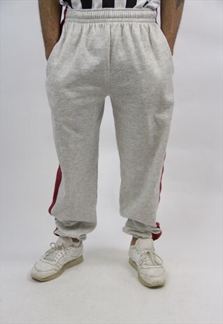 VINTAGE GREY 90'S STRIPED TRACKSUIT BOTTOMS