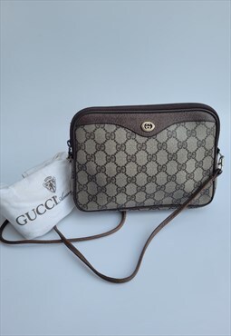 Vintage Gucci GG Supreme Monogram Brown / Beige Shoulder / C