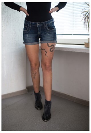 VINTAGE 90'S NAVY DENIM SHORTS
