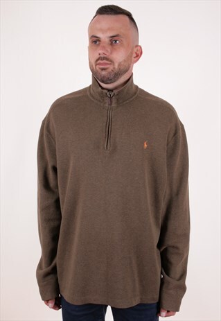 90S VINTAGE POLO RALPH LAUREN 1/4 ZIP JUMPER A7387