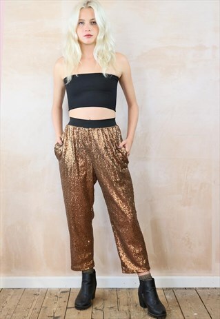 BUTTERSCOTCH SEQUIN CROP PANTS
