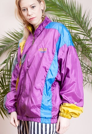 VINTAGE EARLY 90S COLORFUL OVERSIZED SHELL JACKET