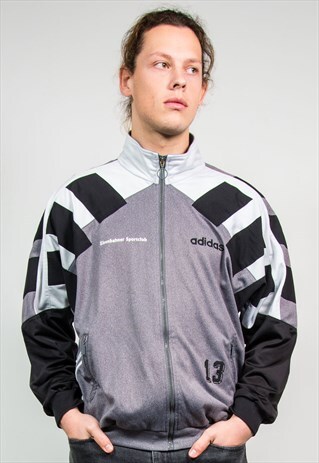 NINETIES ADIDAS VINTAGE GREY TRACKSUIT TOP JACKET