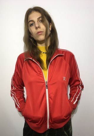 VINTAGE 90' OLDSCHOOL BLUE SPORT RED UNISEX JACKET